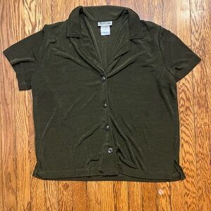 Vintage Nina Piccalino Dark Green Button-Down Shirt